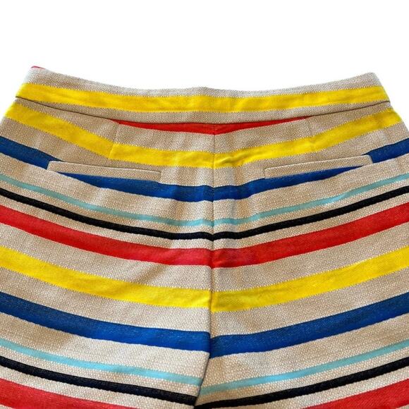 J. Crew Women's Jacquard Basketweave Colorful Striped Shorts Size 6 NWT - Picture 6 of 16